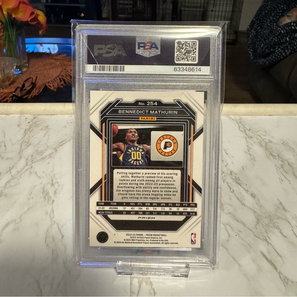 Benedict Mathurin - Silver Prizm - RC PSA 9 - 2022-23 Prizm - Pacers Rookie - Picture 2 of 2